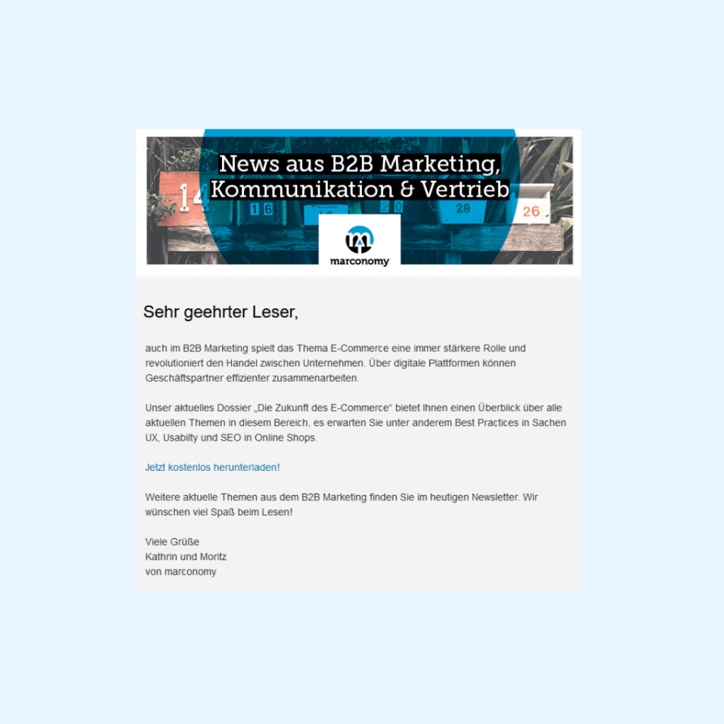 marconomy: Newsletter (Versand Dienstag an 19.051 Abonnenten)