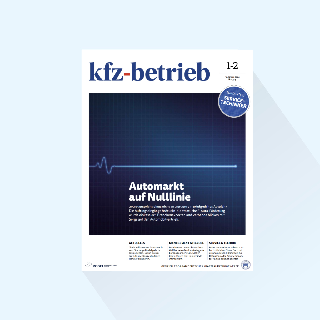 kfz-betrieb: Issue 1/2-25, Publishing Date: 10.01.2025 (Automotive sales 2025, Charging infrastructure)