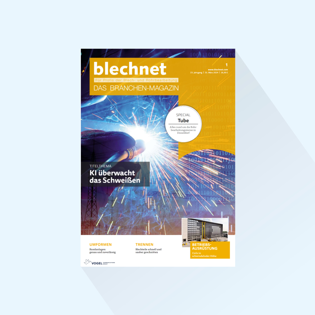 blechnet: Ausgabe 1/25, Erscheinungstag 10.03.2025 (Heft zur Fastener Fair mit Fokusthema Oberflächentechnik)