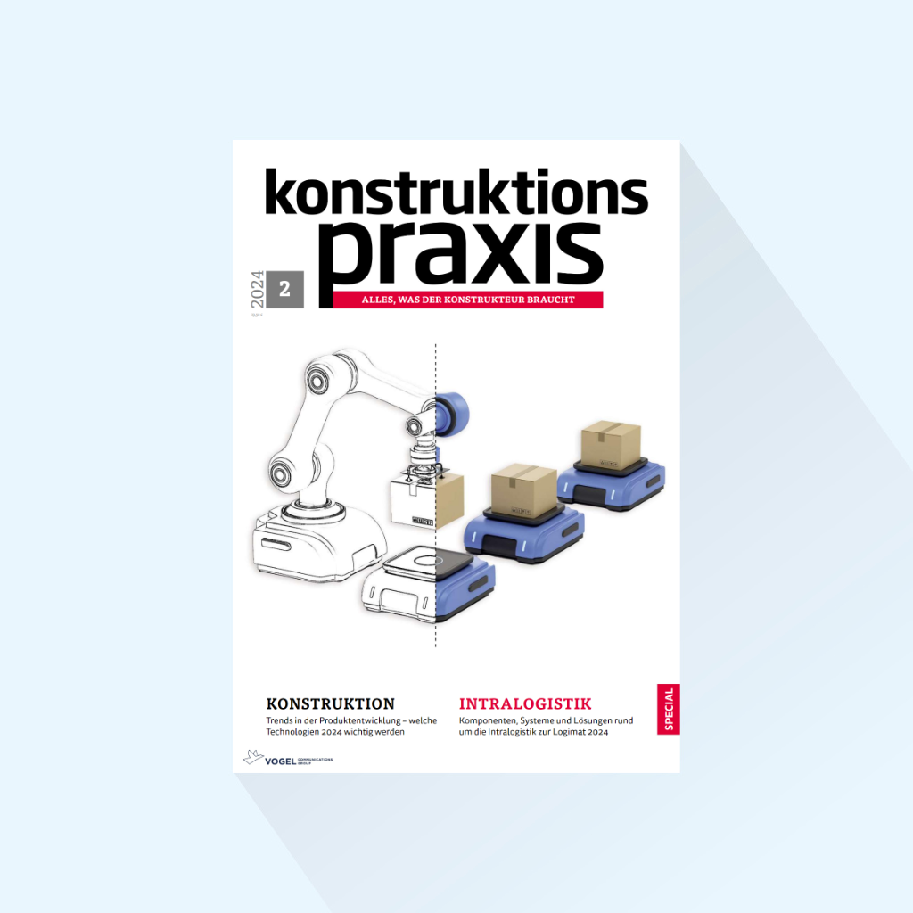 konstruktionspraxis 版期 文件：2/25，出版日期：2025 年 2 月 25 日（Intec/Z/Grindtec、紧固件博览会、LogiMat）