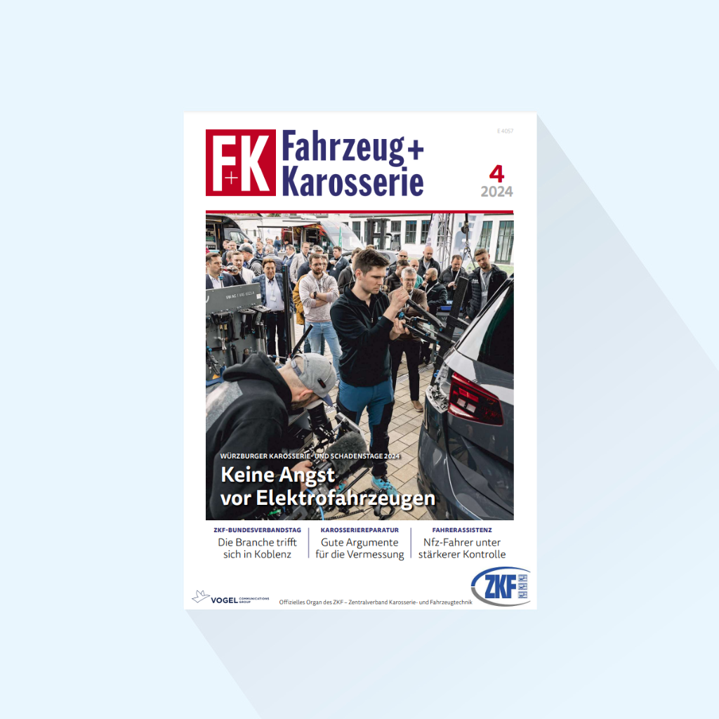 F+K Fahrzeug+Karosserie: Issue 4/25, Publishing Date April 24, 2025 (with special on the Würzburg Bodywork and Damage Days)