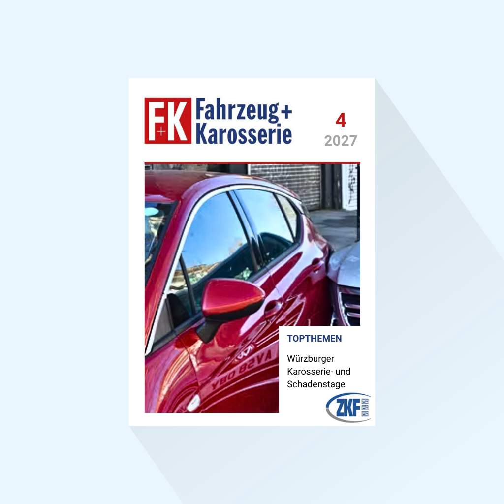 F+K Fahrzeug+Karosserie: Issue 4/2027, Publishing Date: April 22, 2027 (April: Würzburger Karosserie- und Schadenstage)