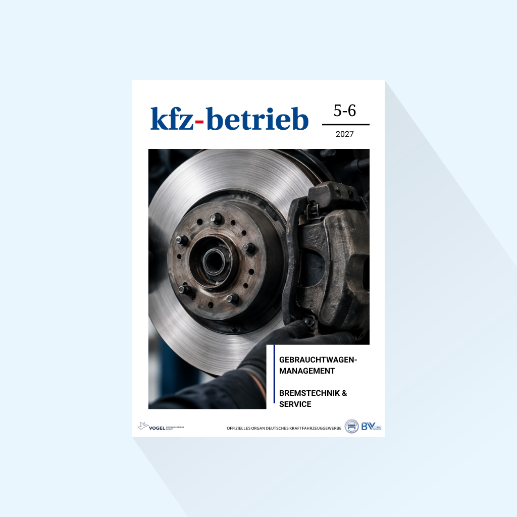 kfz-betrieb: Issue 5-6/27, Publishing Date: February 5, 2027 (February: Used Car Management / Brake Technology & Service)