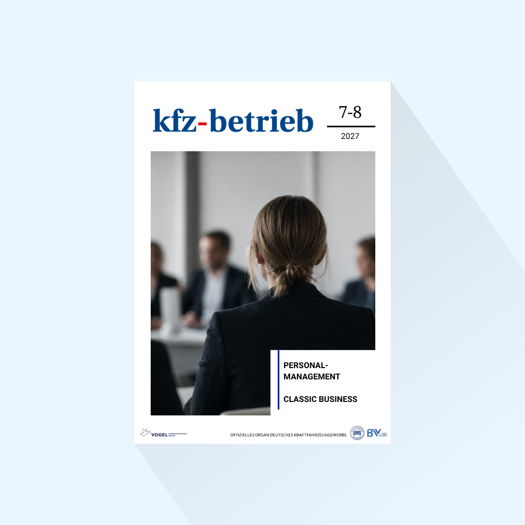 kfz-betrieb Issue 7-8/27, Publishing Date : 19.02.2027 (February: Human Resources Management / Classic Business)