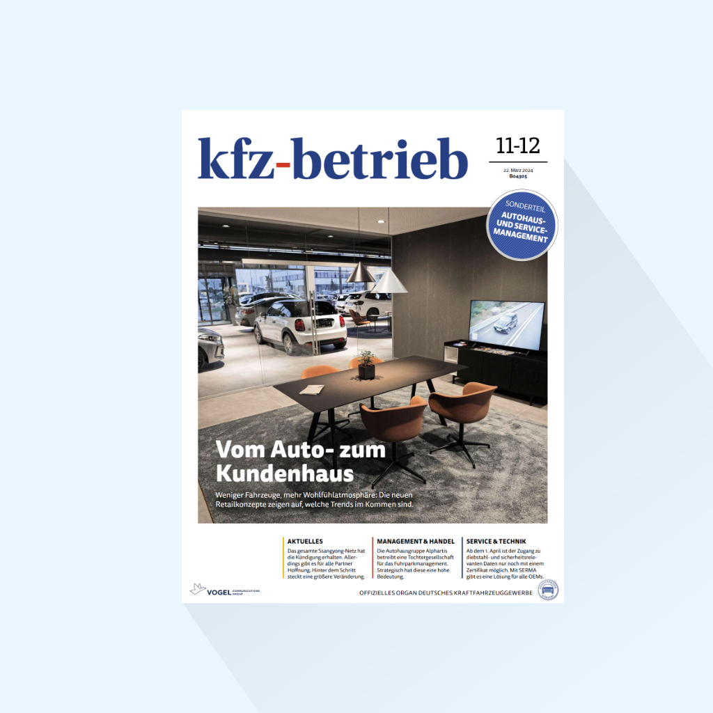 kfz-betrieb: Issue 11/12-25, Publishing Date: 21.03.2025 (mobility and fleet business/building and furnishing)