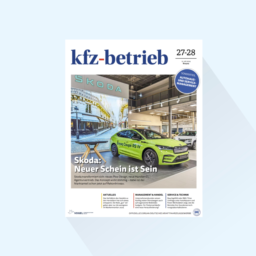 kfz-betrieb 版期 关键词：27/28-25，出版日期：2025 年 7 月 11 日（未来交通概念/车间设备）