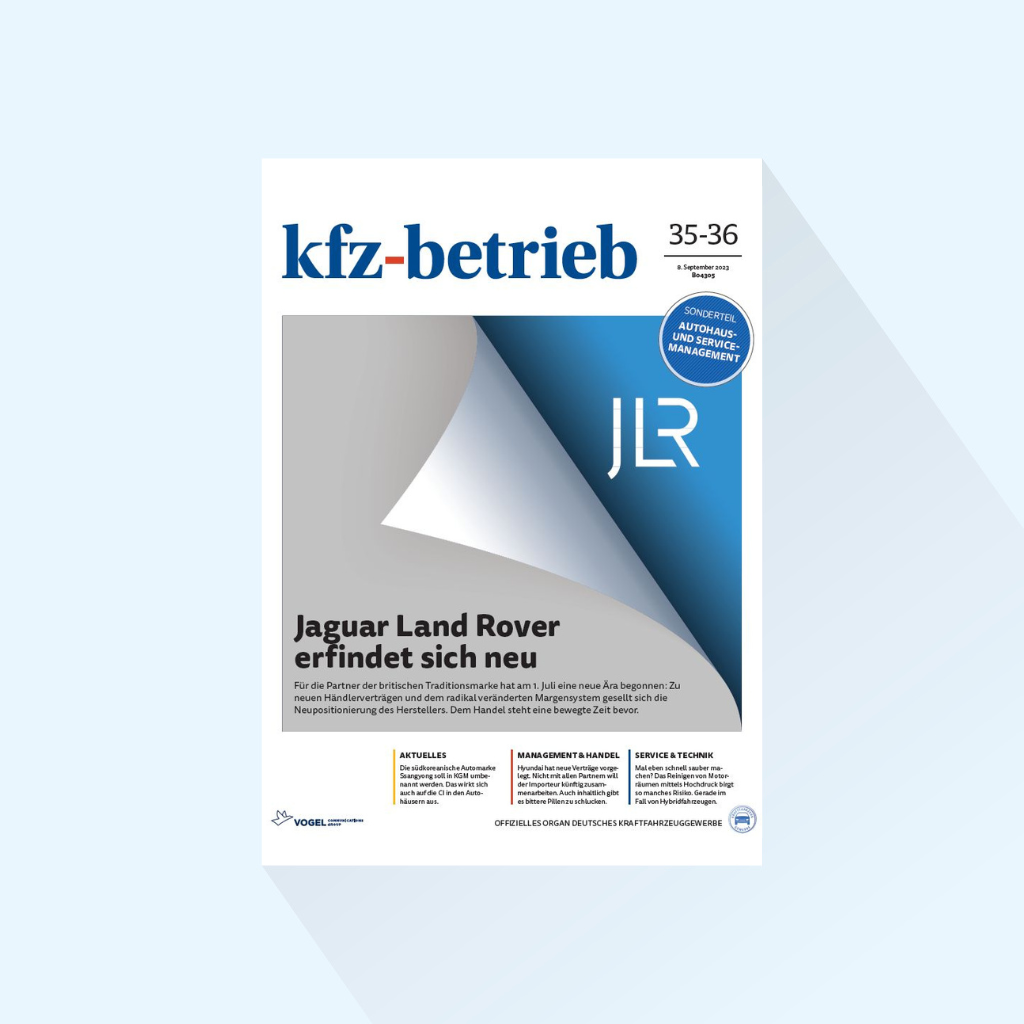 kfz-betrieb: Issue 35/36-25, Publishing Date: 05.09.2025 (New car business/wash technology)