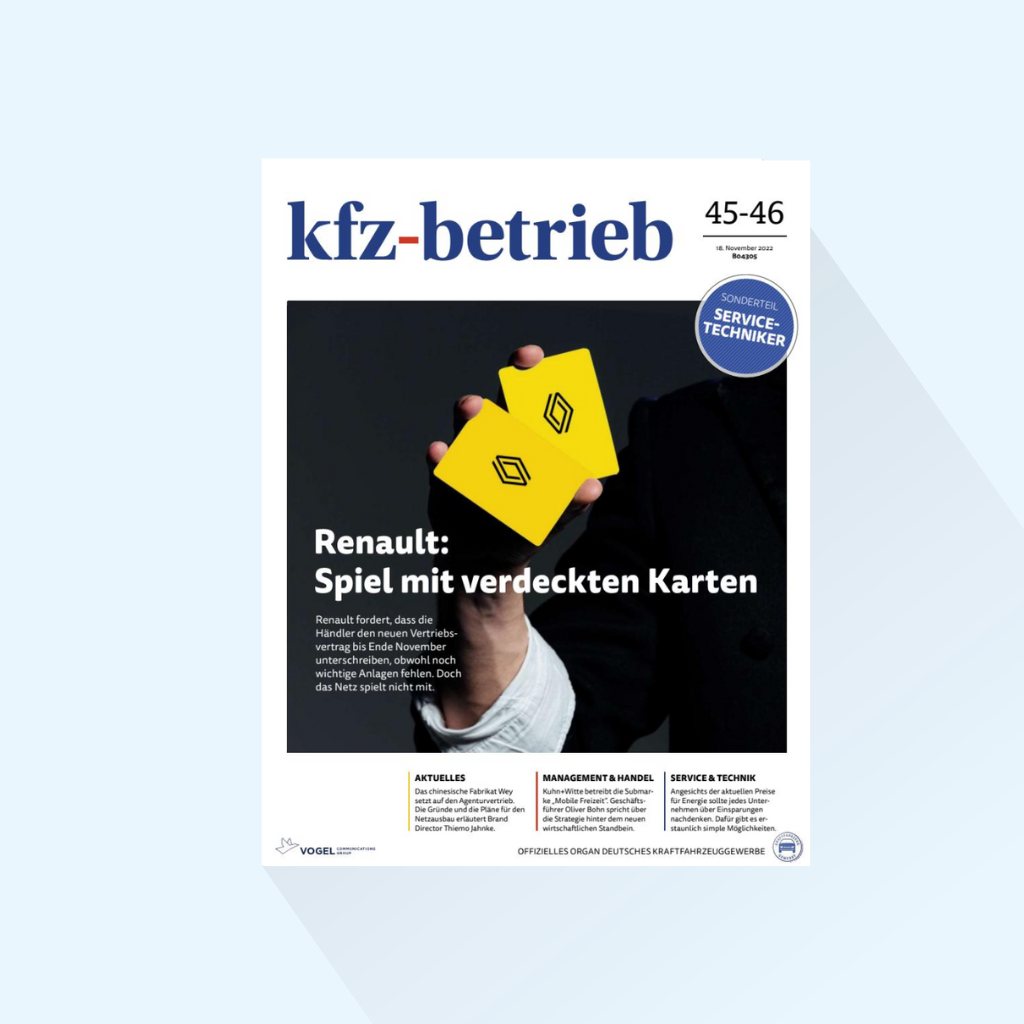 kfz-betrieb: Ausgabe 45/46-24, Erscheinungstag: 15.11.2024 (IT-Branchenlösungen/Bauen und Einrichten)