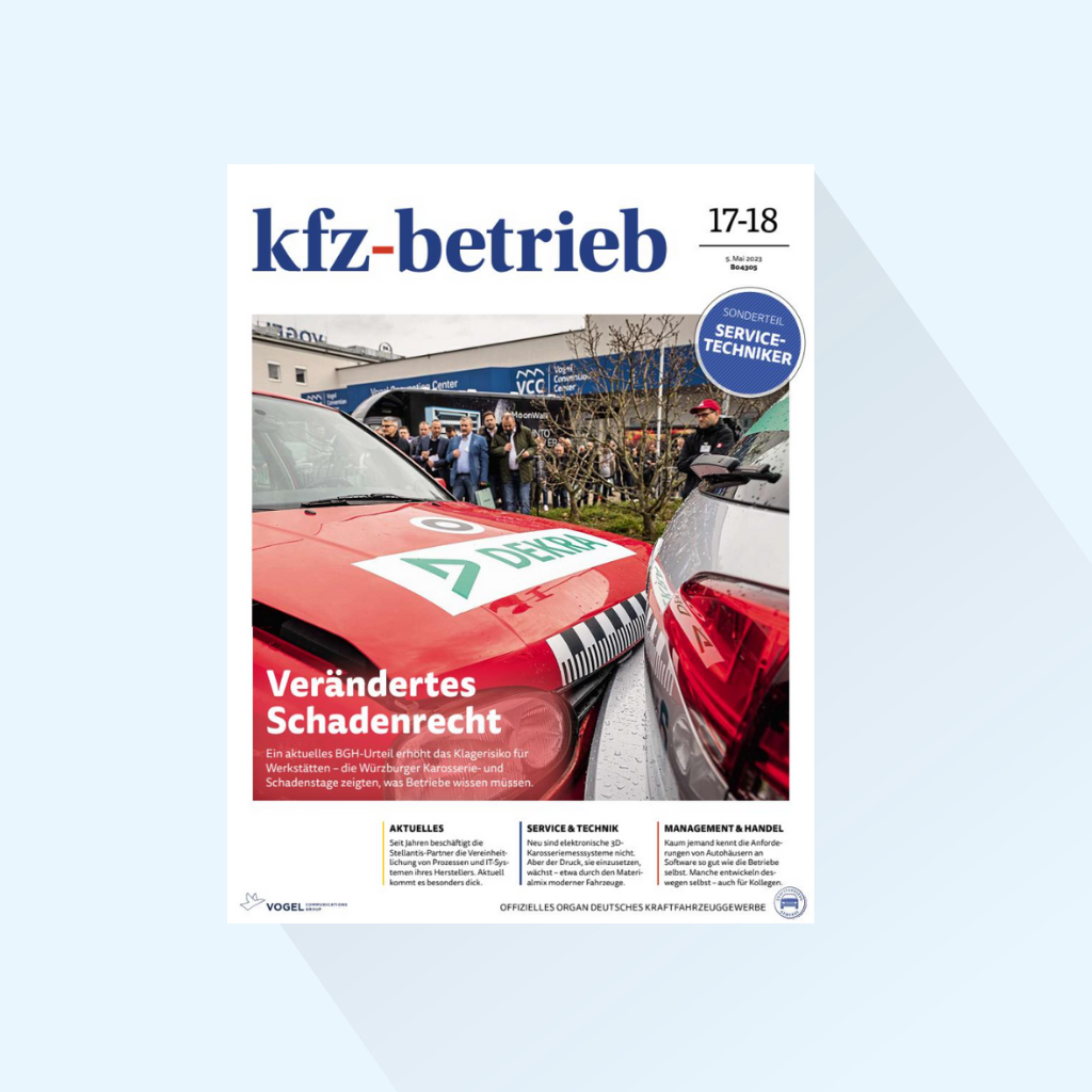 kfz-betrieb:版期 17/18-24，出版日期：2024 年 5 月 3 日（IT 行业解决方案/车身和油漆）