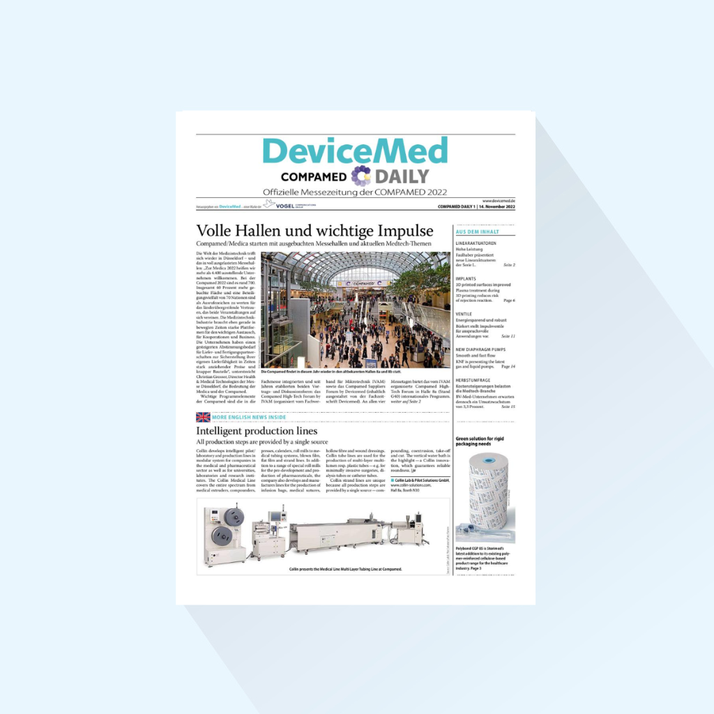 DeviceMedCOMPAMED Daily, publication days: first and third day of the fair